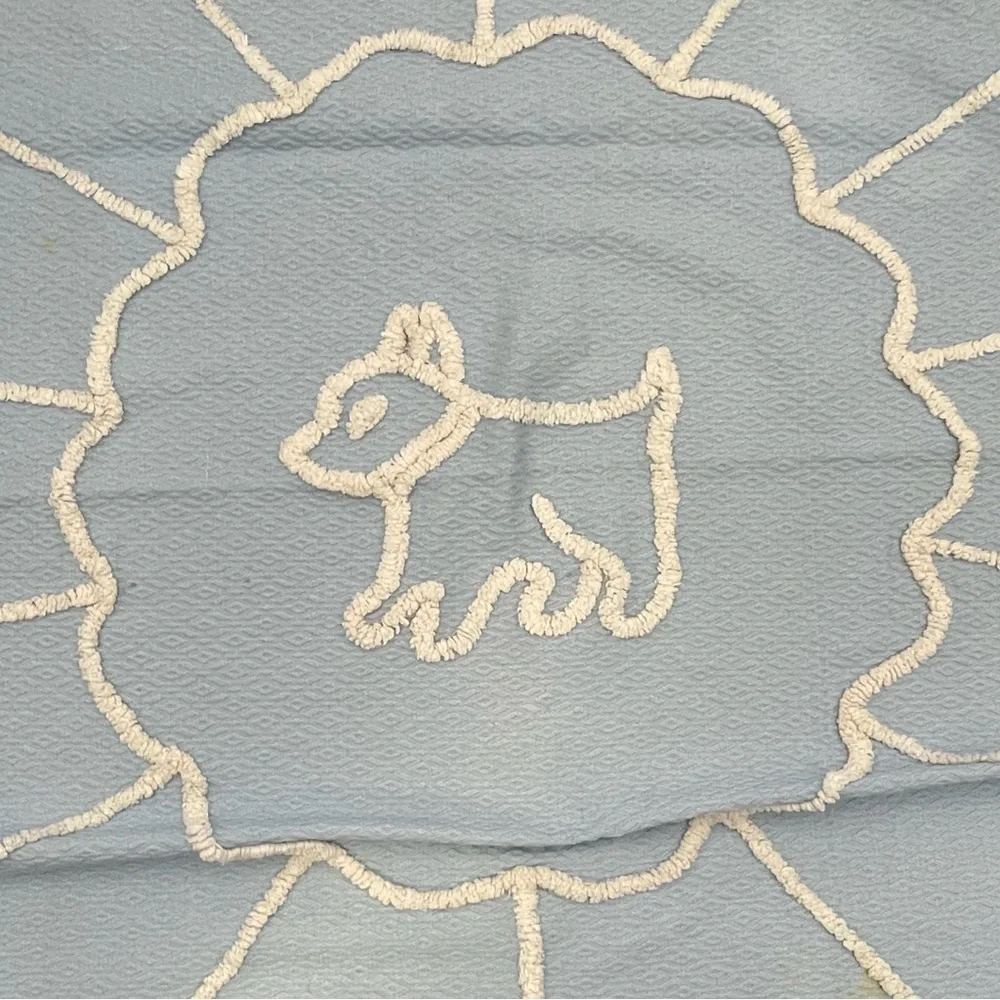 Vintage Baby Blanket Dog‎ Throw Fuzzy Texture Minimalist Simple Blue Girl Boy
